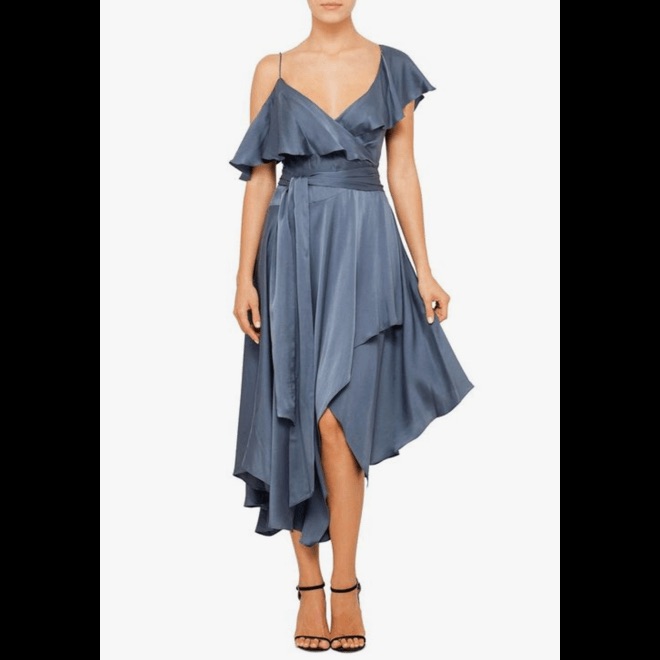 Nwt Zimmerman Sueded Asymmetric Wrap Dress Purple